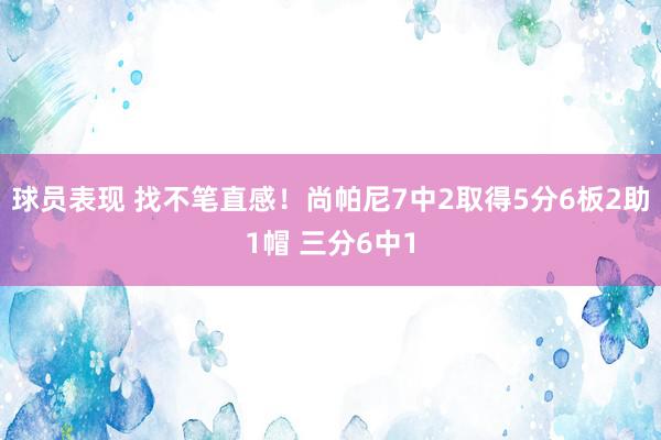 球员表现 找不笔直感！尚帕尼7中2取得5分6板2助1帽 三分6中1